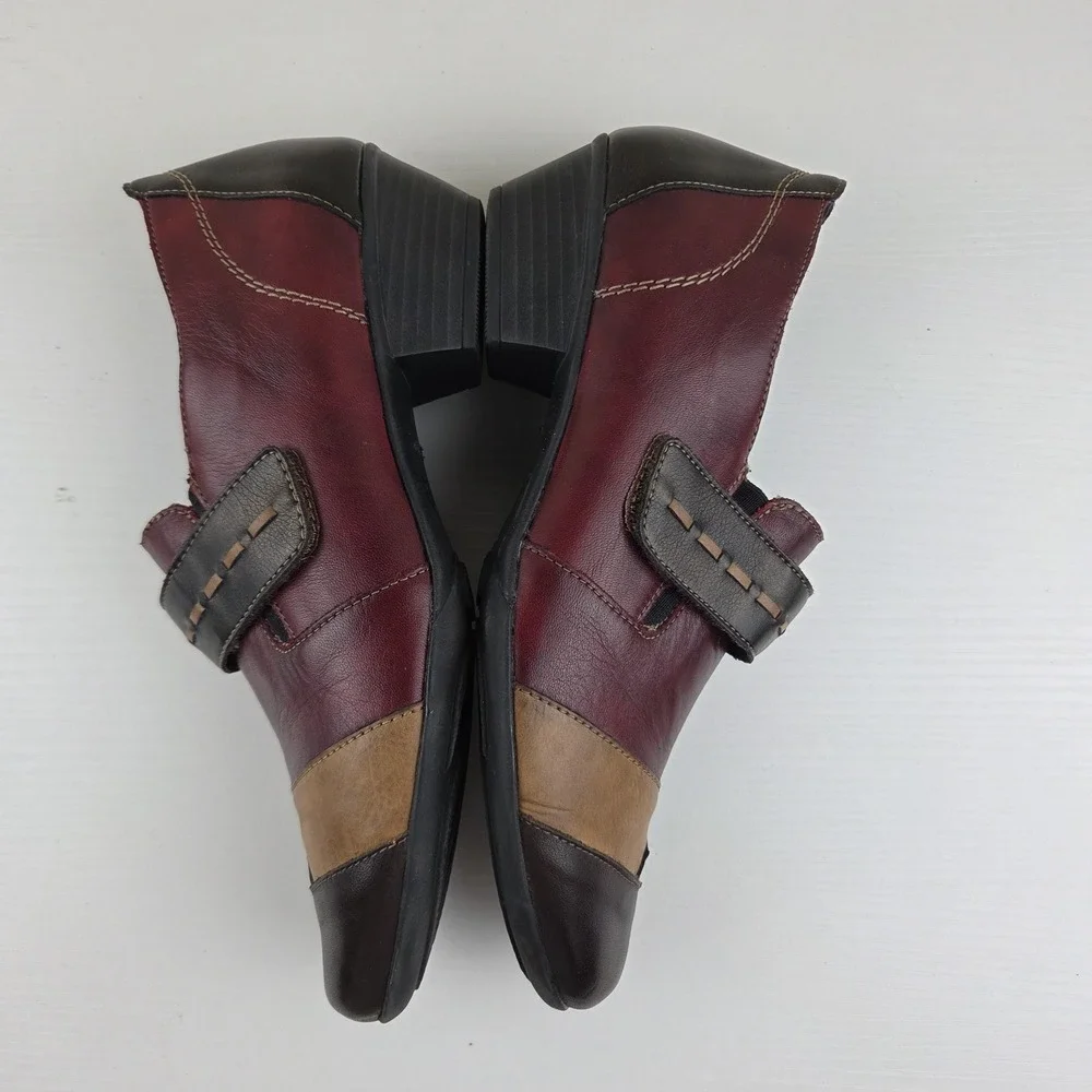 Remonte‎ Womens Multicolor Leather Strap Block Heel Shoes Size US 9.5 EU 40
